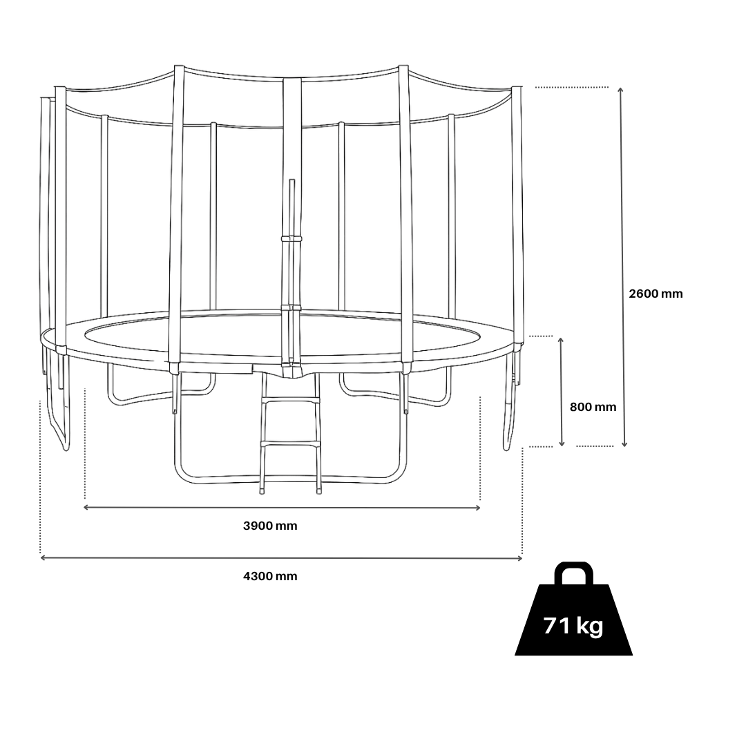 Cama elástica de jardín Tomahok 4,30m