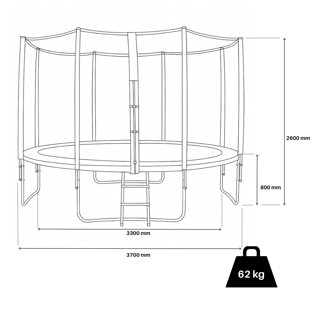 Cama elástica trampolín Tomahok 3,70m