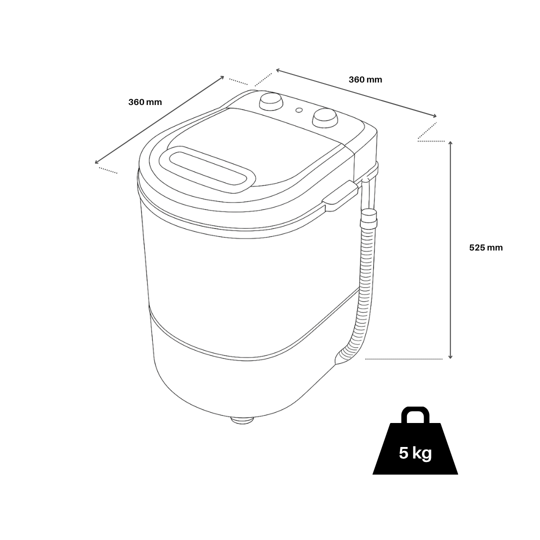 Mini lavadora portátil centrifugadora Caravan 3Kg