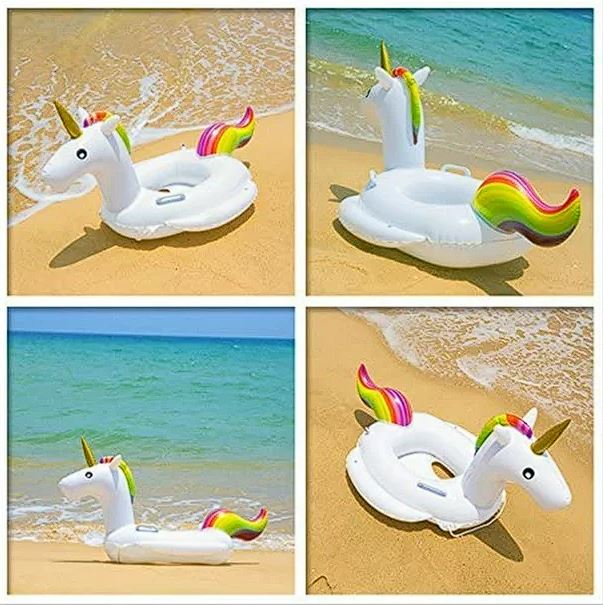 Superflotadores Unicornio hinchable acuático con sillín 125x65x50cm
