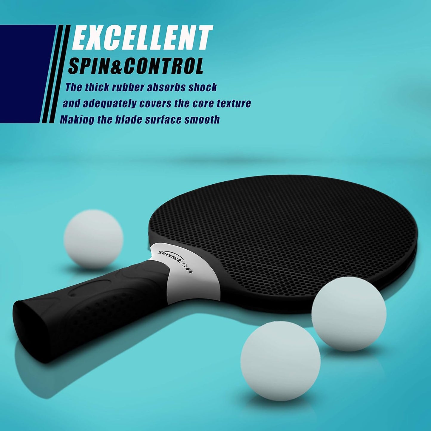 Juego de Raquetas de Tenis de Mesa Senston, Palas de Tenis de Mesa Profesionales con 3 Pelotas, Juego de Palas de Ping Pong