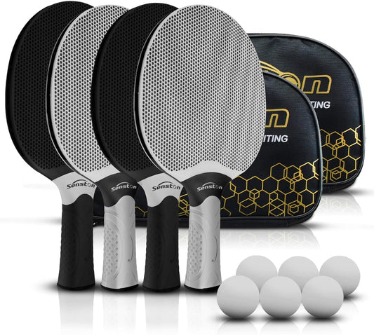 Juego de palas de ping pong profesional, 2 raquetas de tenis de mesa  premium, 3 pelotas de juego profesionales, kit de raqueta de entrenamiento