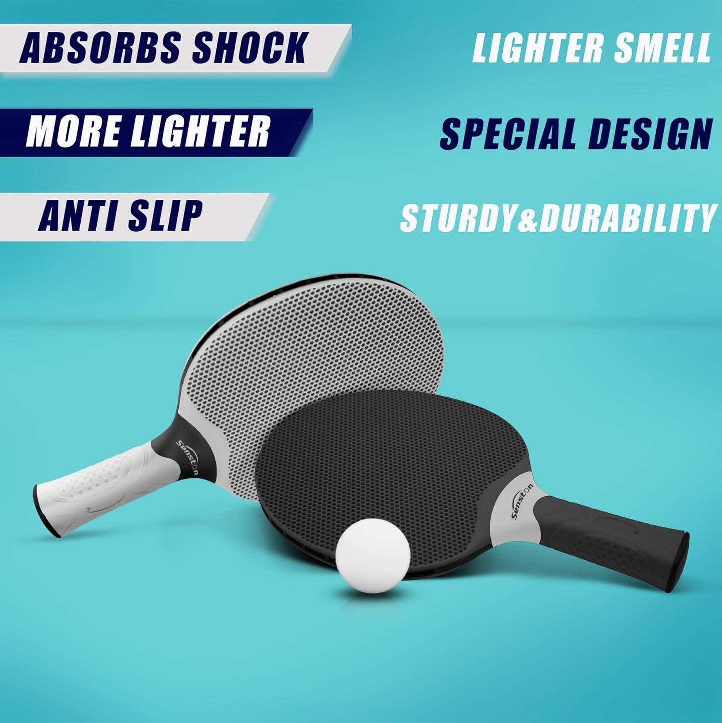 Juego de Raquetas de Tenis de Mesa Senston, Palas de Tenis de Mesa Profesionales con 3 Pelotas, Juego de Palas de Ping Pong