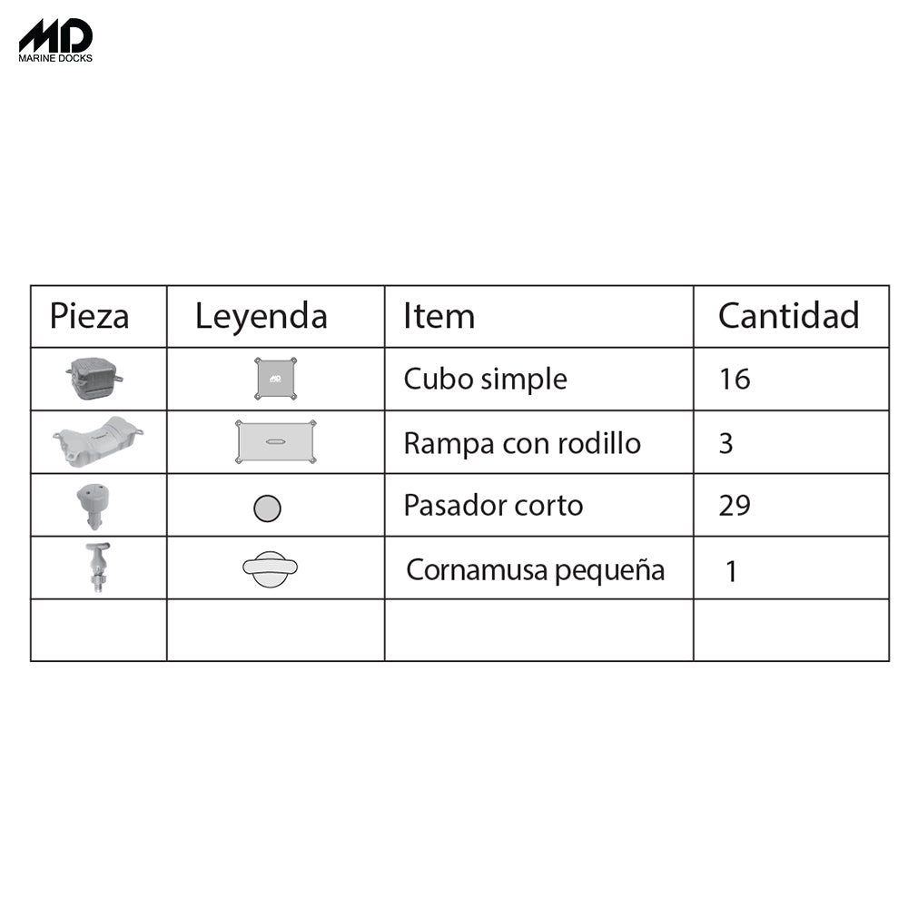 Plataforma flotante modular MD220 para moto de agua
