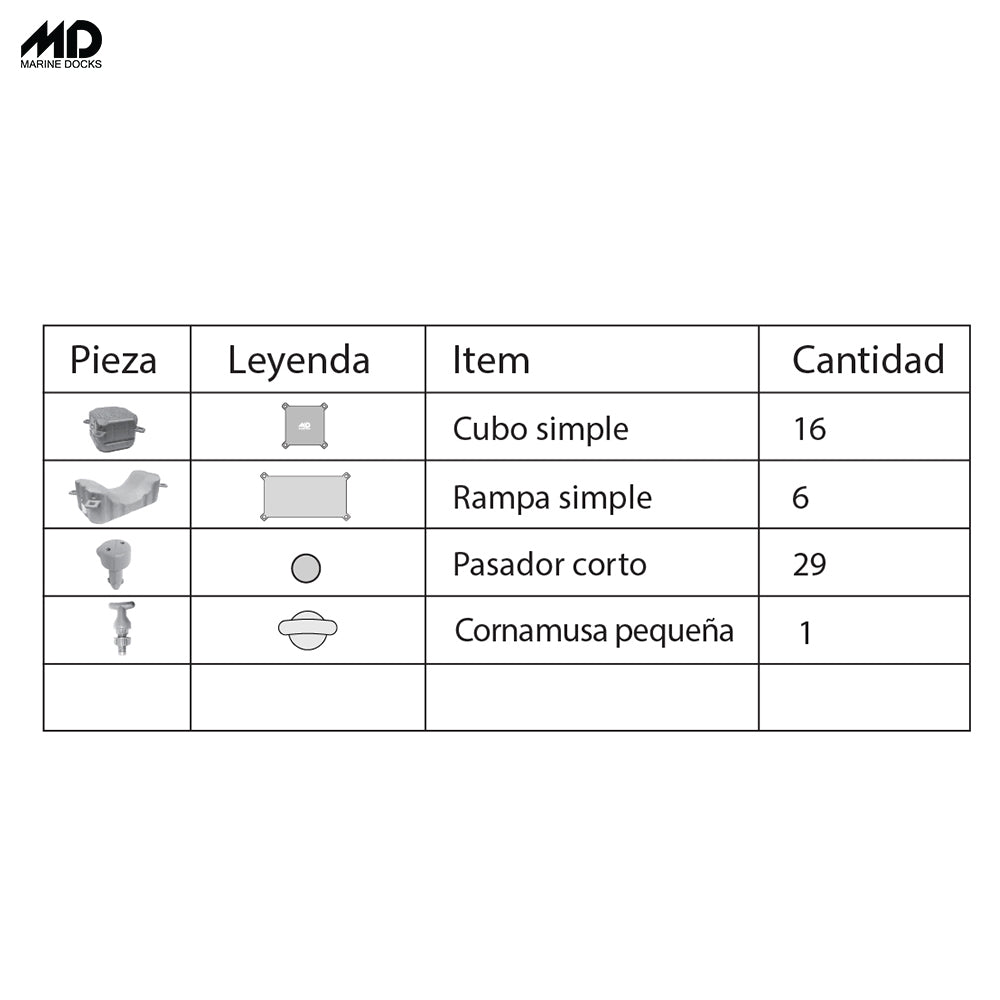 Plataforma flotante modular MD310 para moto de agua