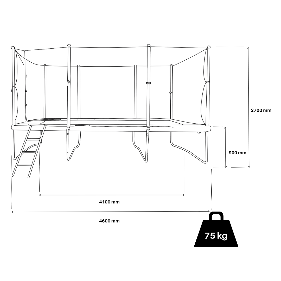 Cama elástica Tomahok Rectangular Profesional 4,50 x 3m
