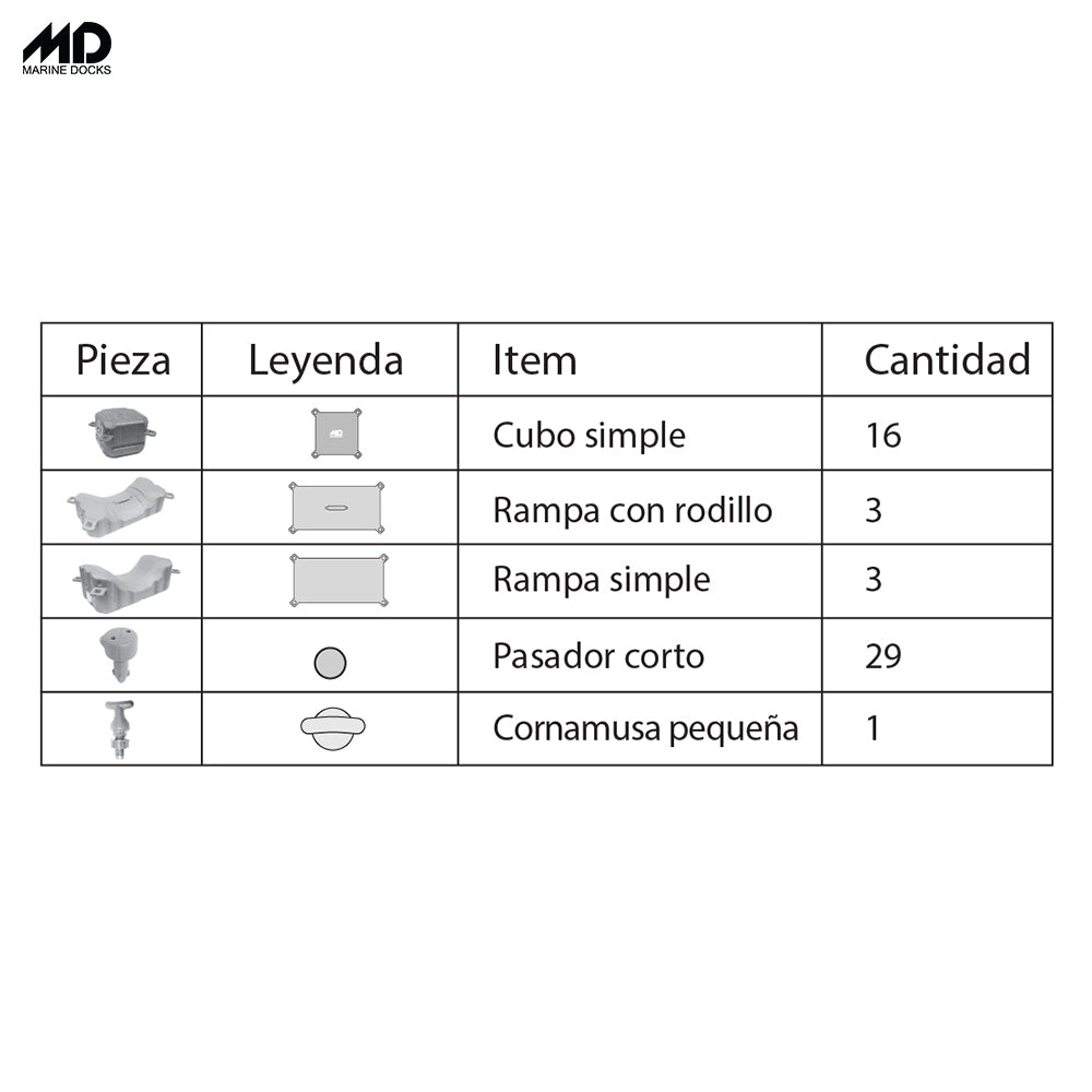 Plataforma flotante modular MD340 para moto de agua