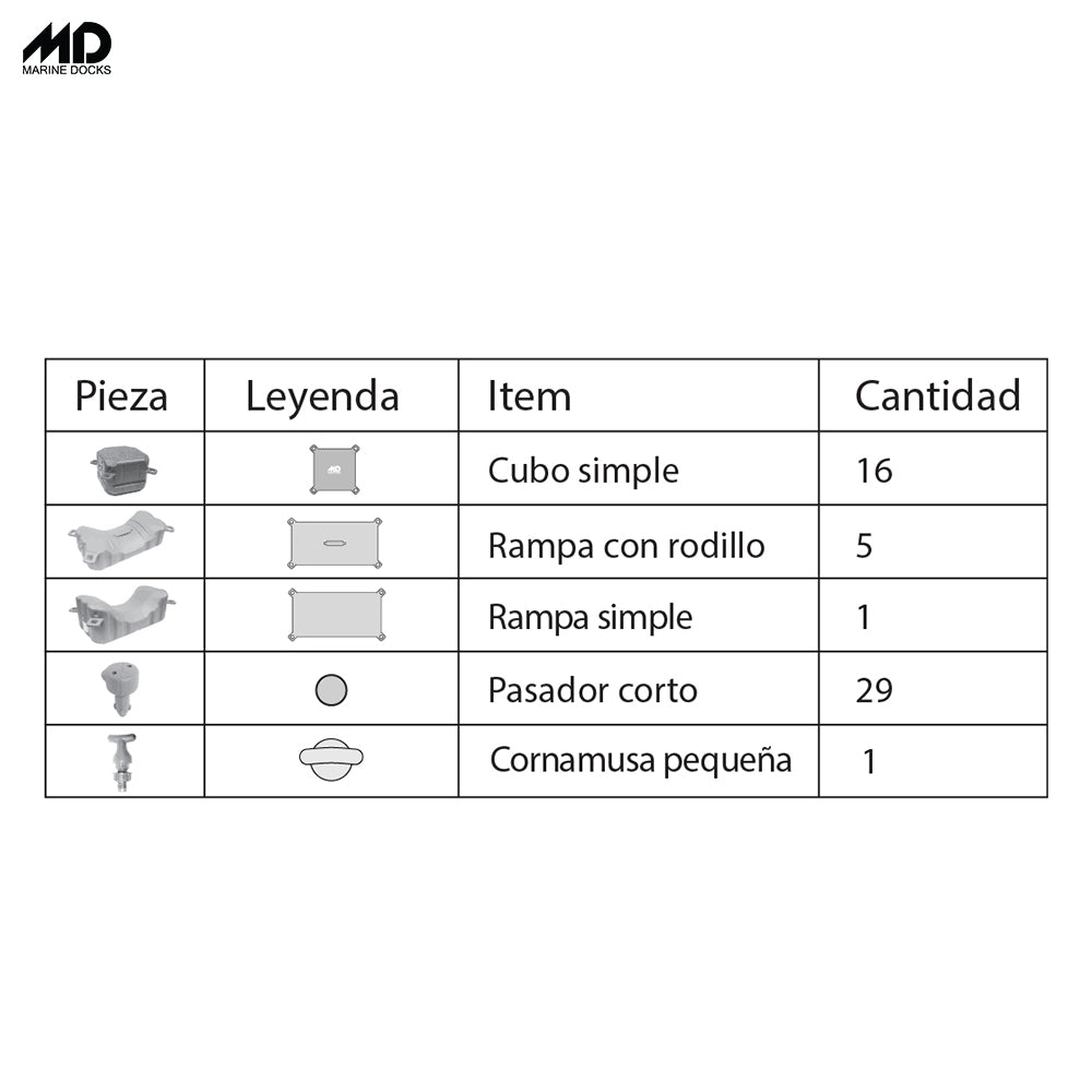 Plataforma flotante modular MD370 para moto de agua