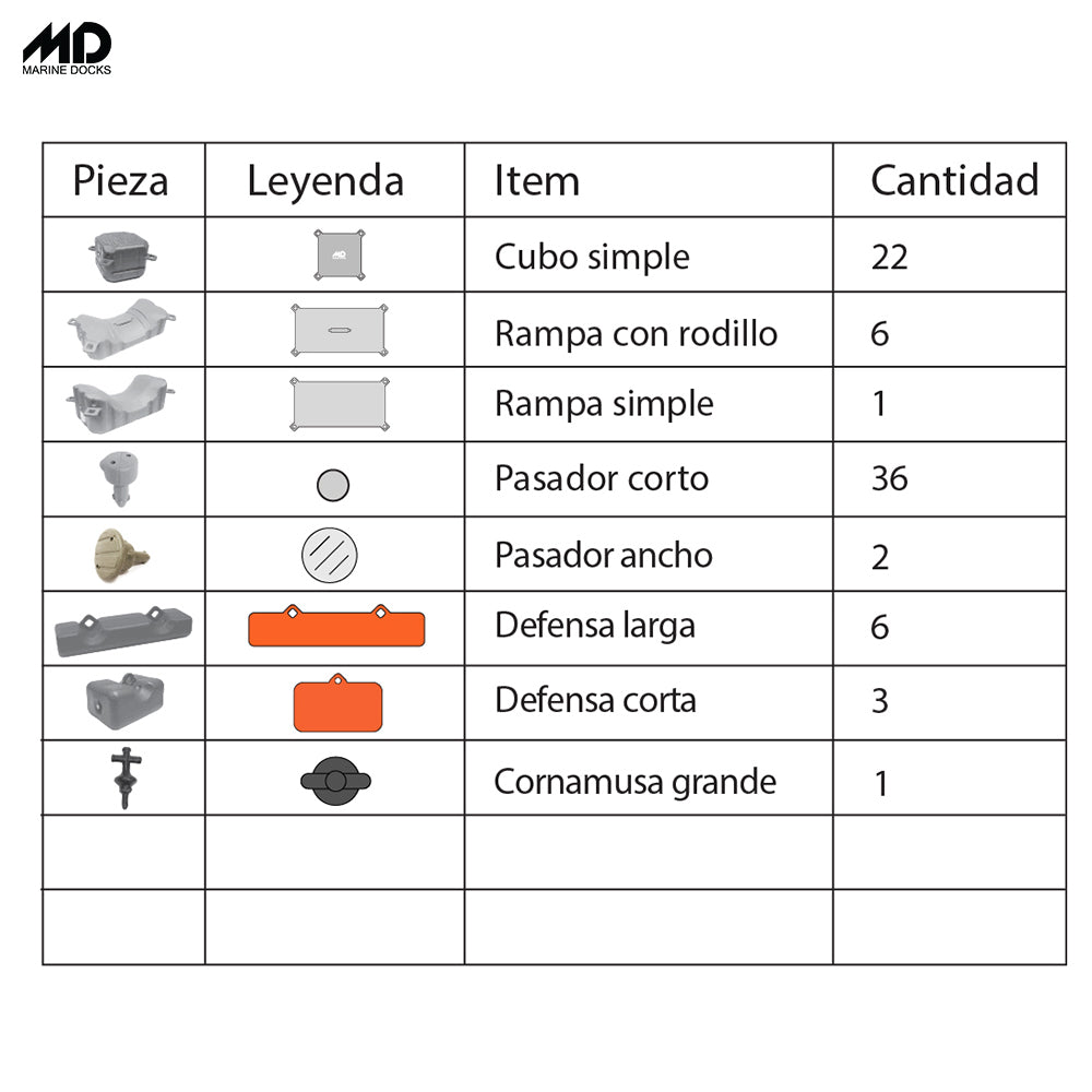 Plataforma modular flotante para moto de agua MD750