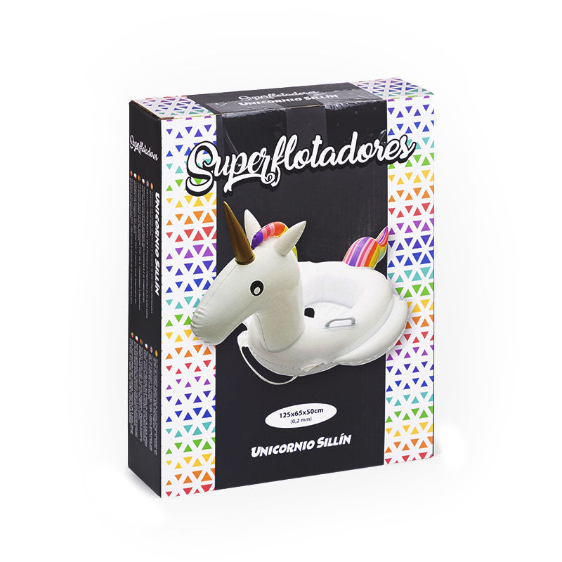 Superflotadores Unicornio hinchable acuático con sillín 125x65x50cm